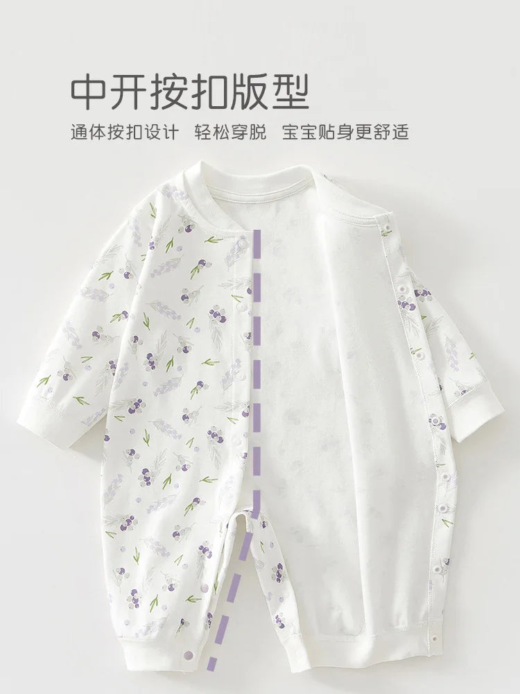 AYNIGIELL Baby Clothes Spring Autumn Pure Cotton Underwear Newborn Onesie Romper Long Sleeve Loungewear Outfit Bodysuit