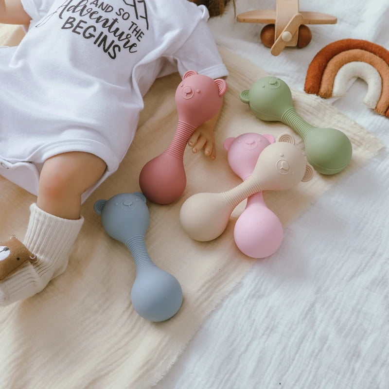 Bear Beat Silicone Teether Rattle