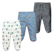 3-Pack Newborn Cotton Footed Pants