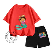 Cartoon Print Classic O-Neck Short Sleeve Tee