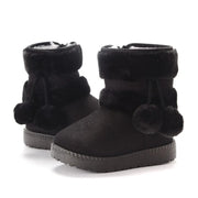 Cozy & Cute Boots with Fluffy Pom-Poms