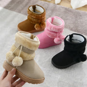 Cozy & Cute Boots with Fluffy Pom-Poms