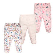 3-Pack Newborn Cotton Footed Pants