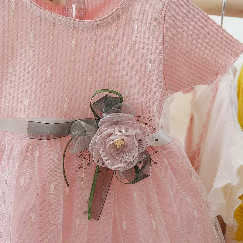 Floral Ribbon Mesh Party Outfit