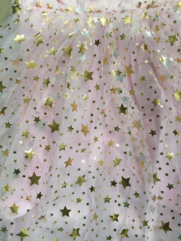 Baby Girl Cute Unicorn Dresses Summer Knitted Girls Dress Christmas Party Star Mesh Princess Dress Children Clothing