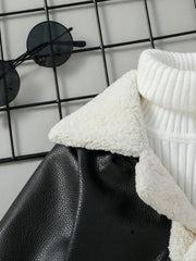 Baby Black Leather Coat