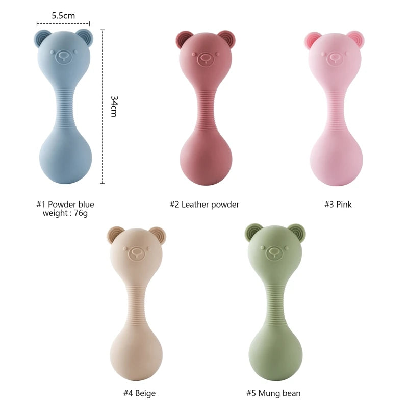 Bear Beat Silicone Teether Rattle