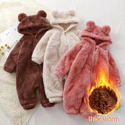 Adorable Bear-Shaped Baby Hoodie Romper