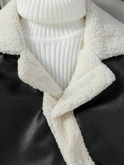 Baby Black Leather Coat