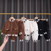 Kids' Cartoon Corduroy Tracksuit