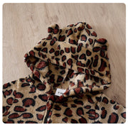 Cozy Leopard Baby Hooded Romper