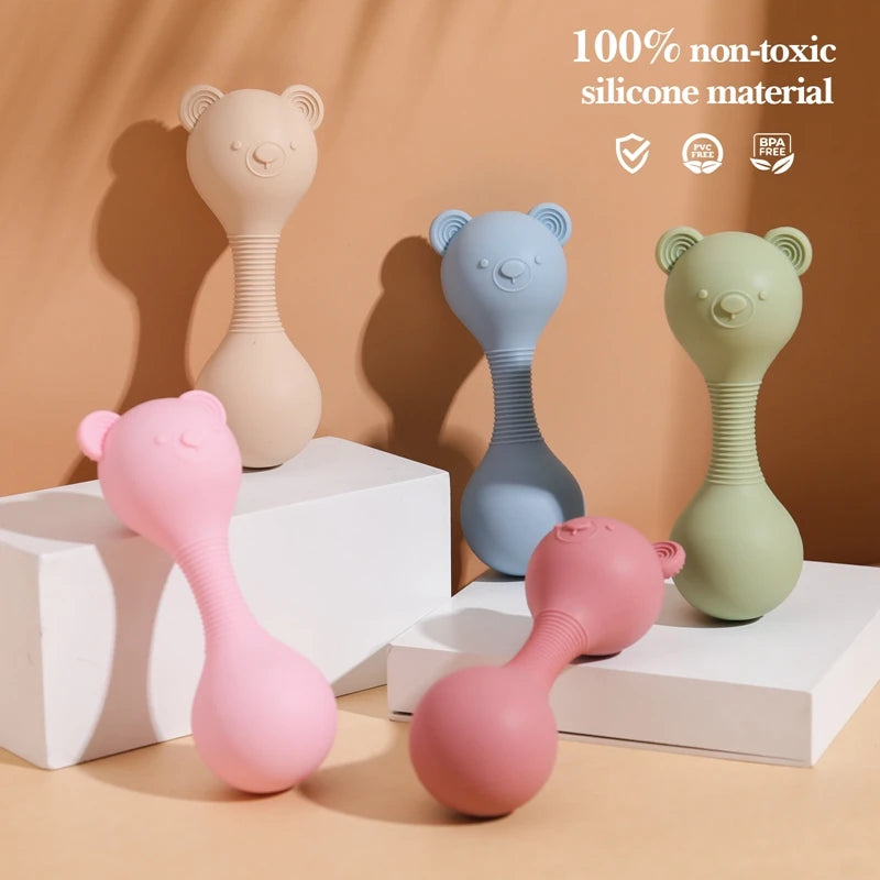 Bear Beat Silicone Teether Rattle
