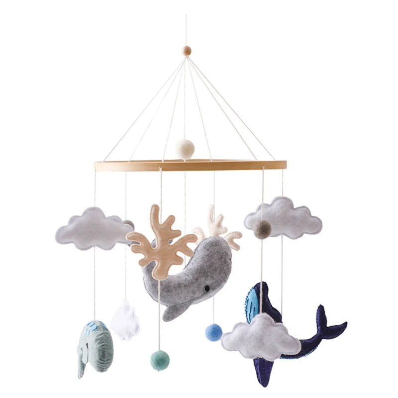Wooden Crib Mobile Baby Bed Bell Rattle Toy