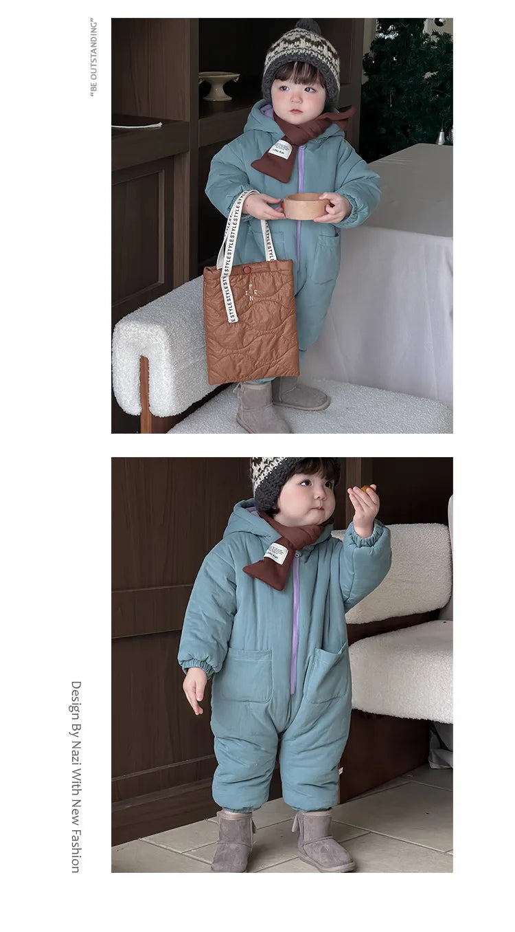 Ultra-Warm Baby Fleece Hooded Romper