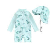 Turtle/Dinosaur Toddler Boys Rash Guard Swimsuit