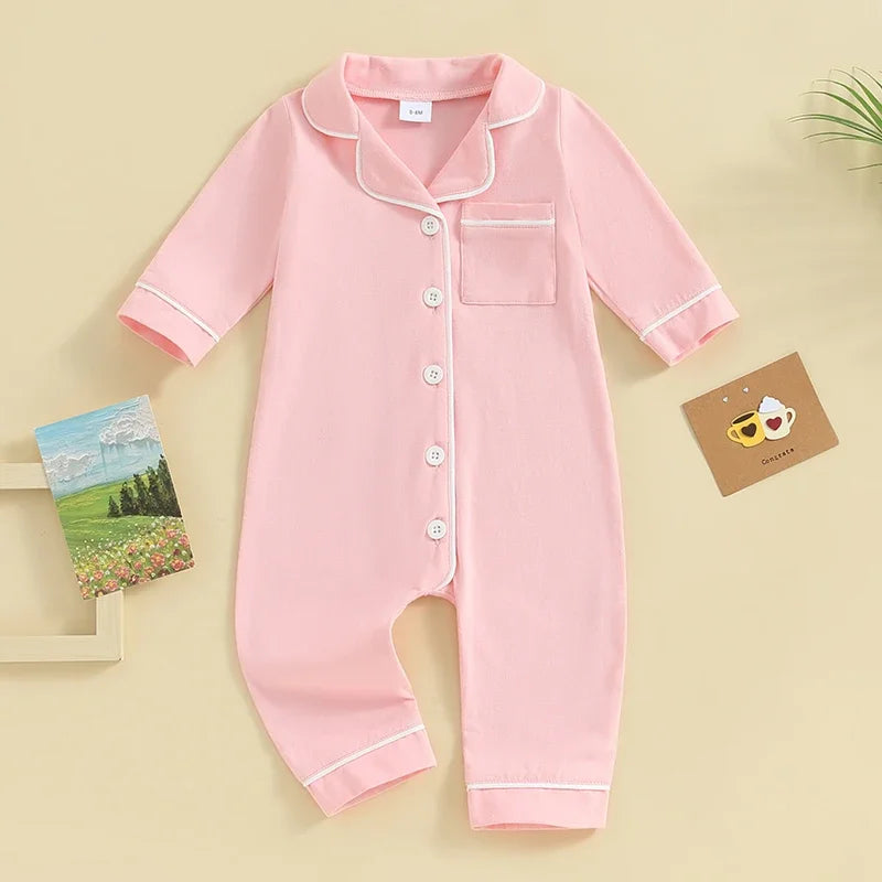 Baby Boys & Girls Patchwork Romper Pajamas