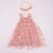 Floral Embroidery with Headband Dress
