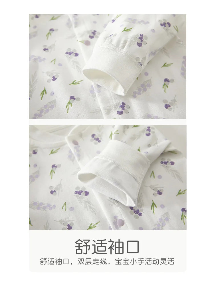 AYNIGIELL Baby Clothes Spring Autumn Pure Cotton Underwear Newborn Onesie Romper Long Sleeve Loungewear Outfit Bodysuit