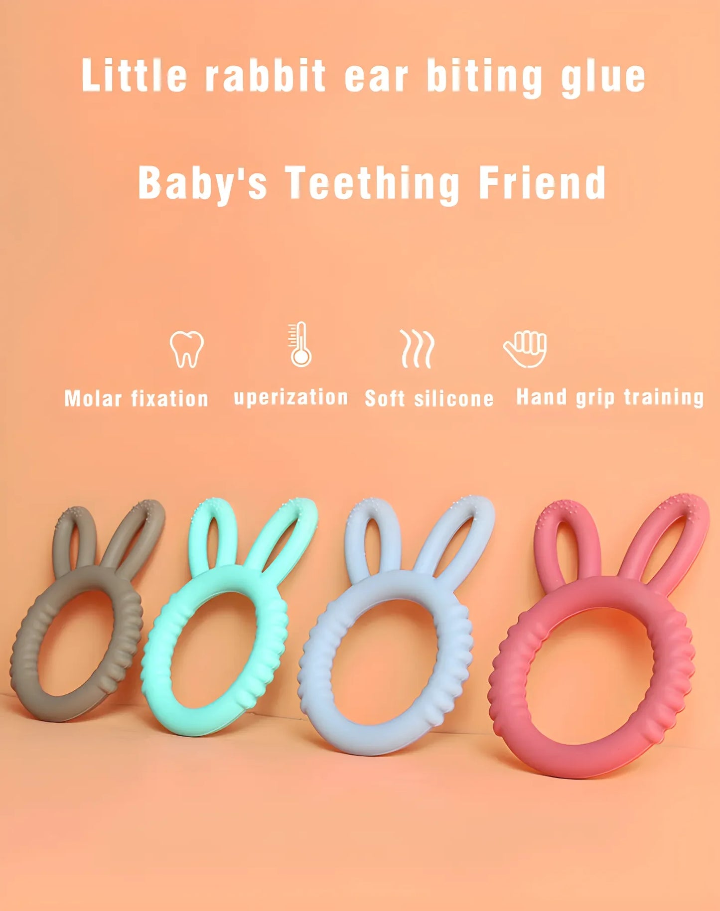 Happy Bunny Silicone Teether