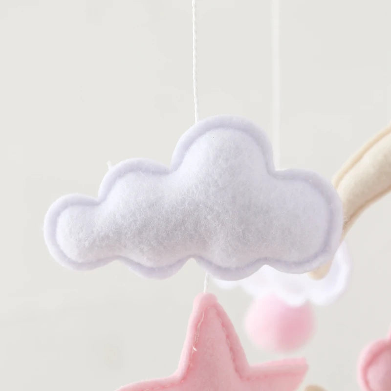 Wooden Crib Mobile Baby Bed Bell Rattle Toy