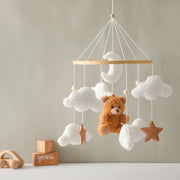 Wooden Crib Mobile Baby Bed Bell Rattle Toy