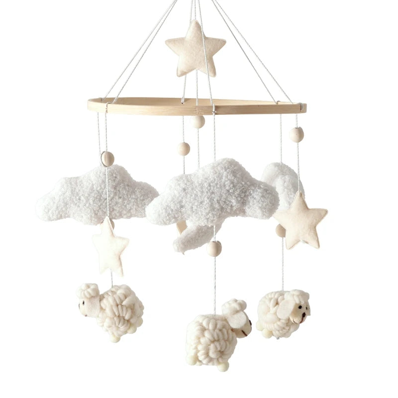Wooden Crib Mobile Baby Bed Bell Rattle Toy