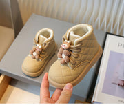 Winter Plaid Snow Boots for Little Girls
