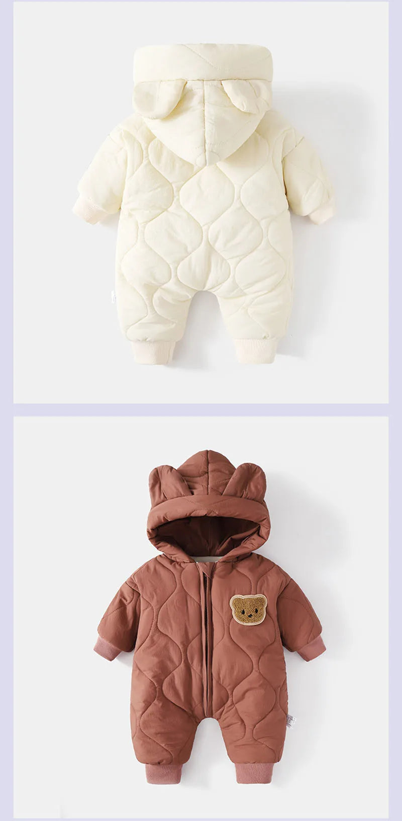 ﻿Fur-Lined Cartoon Bear Jumpsuit Hoodie